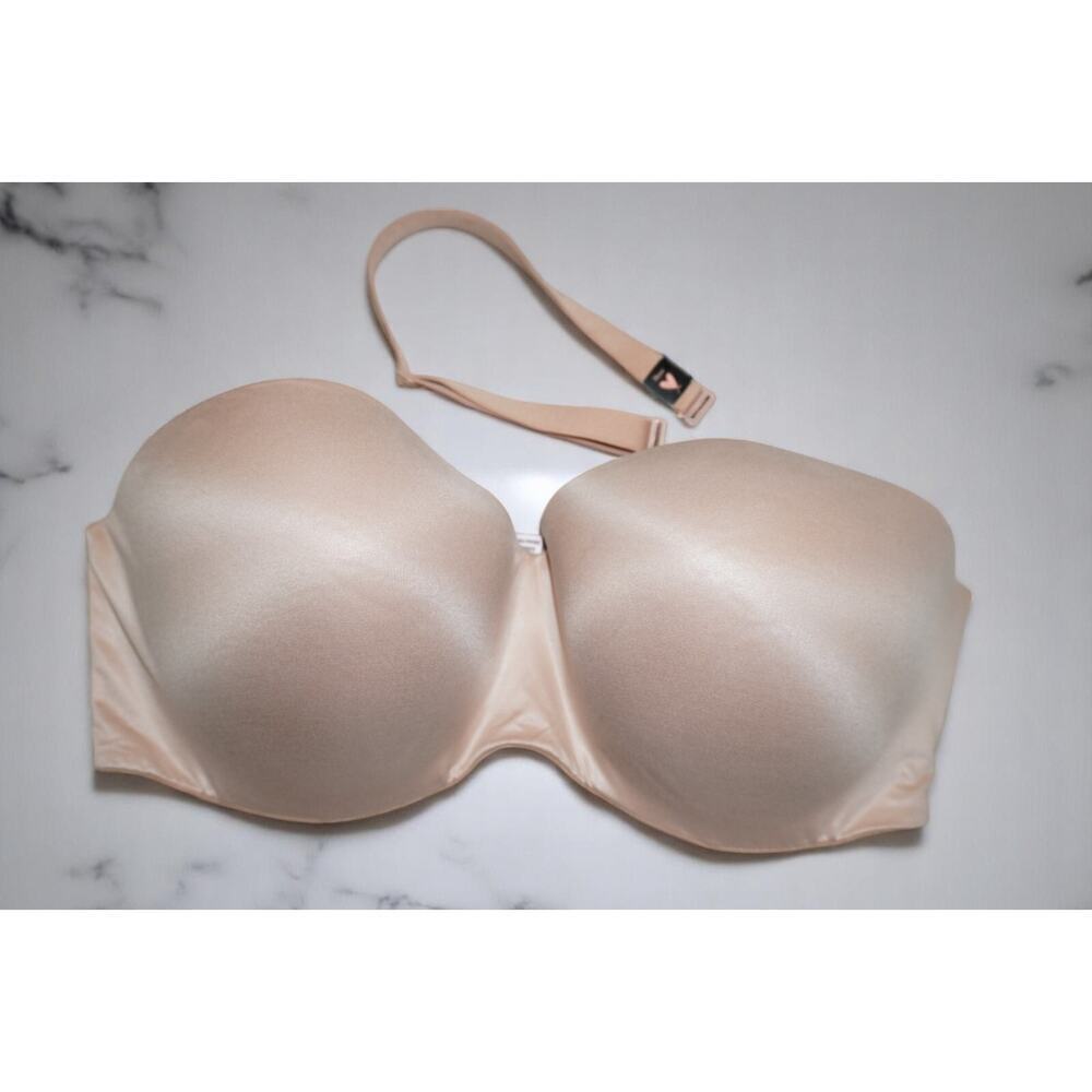 Victoria’s Secret Strapless Bra 38DDD F85 Nude Lightly Lined Convertible